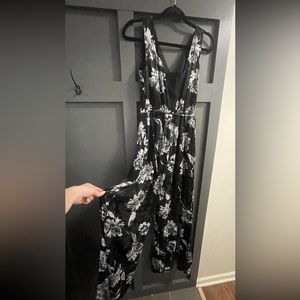 White Hose Black Market Wideleg Floral Jumpsuit